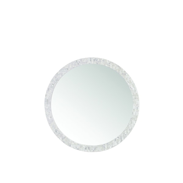James Martin Vanities Callie 30in Round Mirror, White Mother of Pearl 725-MR30-MOP - main
